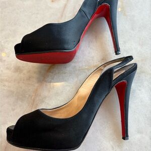 Elegant Black Peep-Toe Heels